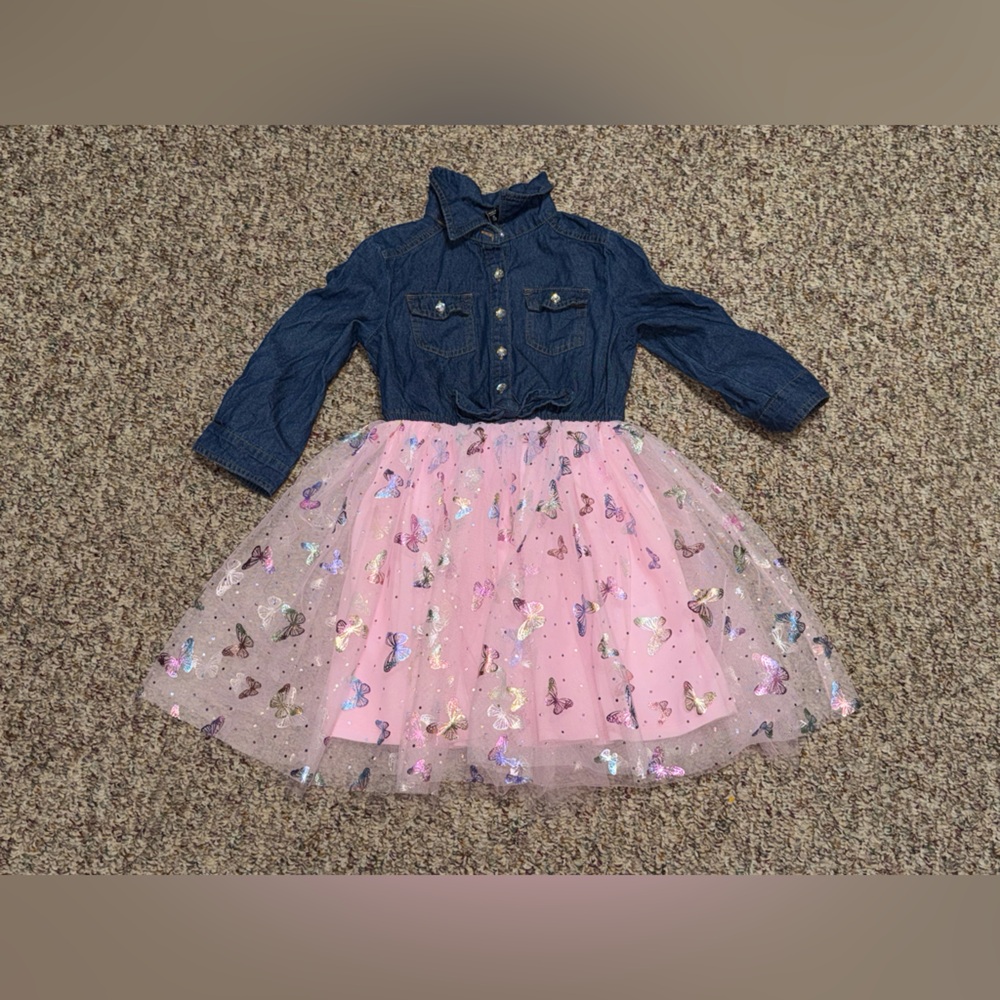 Girls Lilt size 7, size medium Blue Denim‎ dress dress up casual cute tutu dress